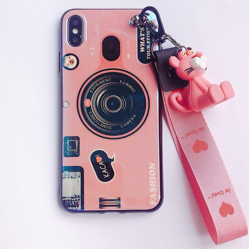 Samsung Note10 Retro Blu-Ray Camera Phone Case For A50A70 Messenger Lanyard Silicone Phone Case Soft