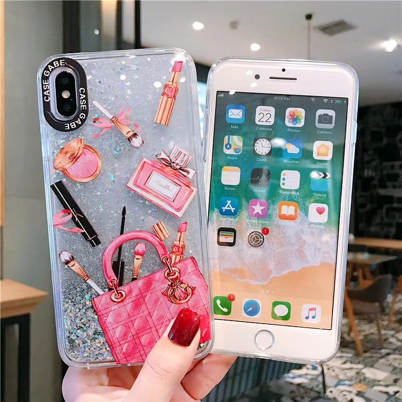 Fashion Minimalist Liquid Glitter Quicksand Phone Case