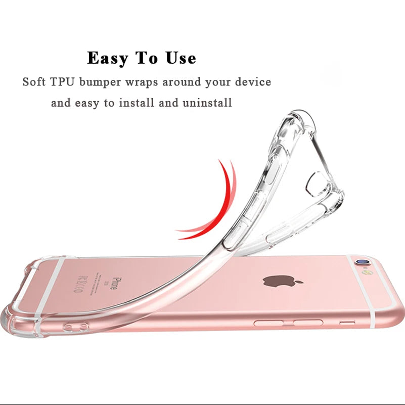 Airbag Drop Protection Soft TPU Clear Case For iPhone X XS MAX XR 8 7 6 6S Plus SE 2020 2022 Transparent Phone Cases Back Cover