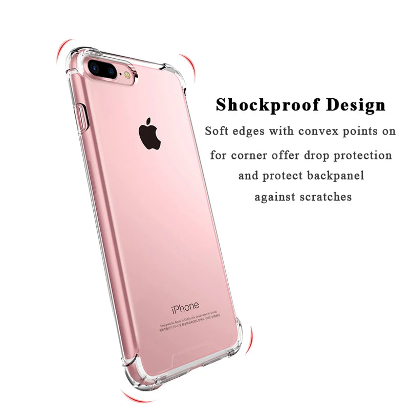 Airbag Drop Protection Soft TPU Clear Case For iPhone X XS MAX XR 8 7 6 6S Plus SE 2020 2022 Transparent Phone Cases Back Cover