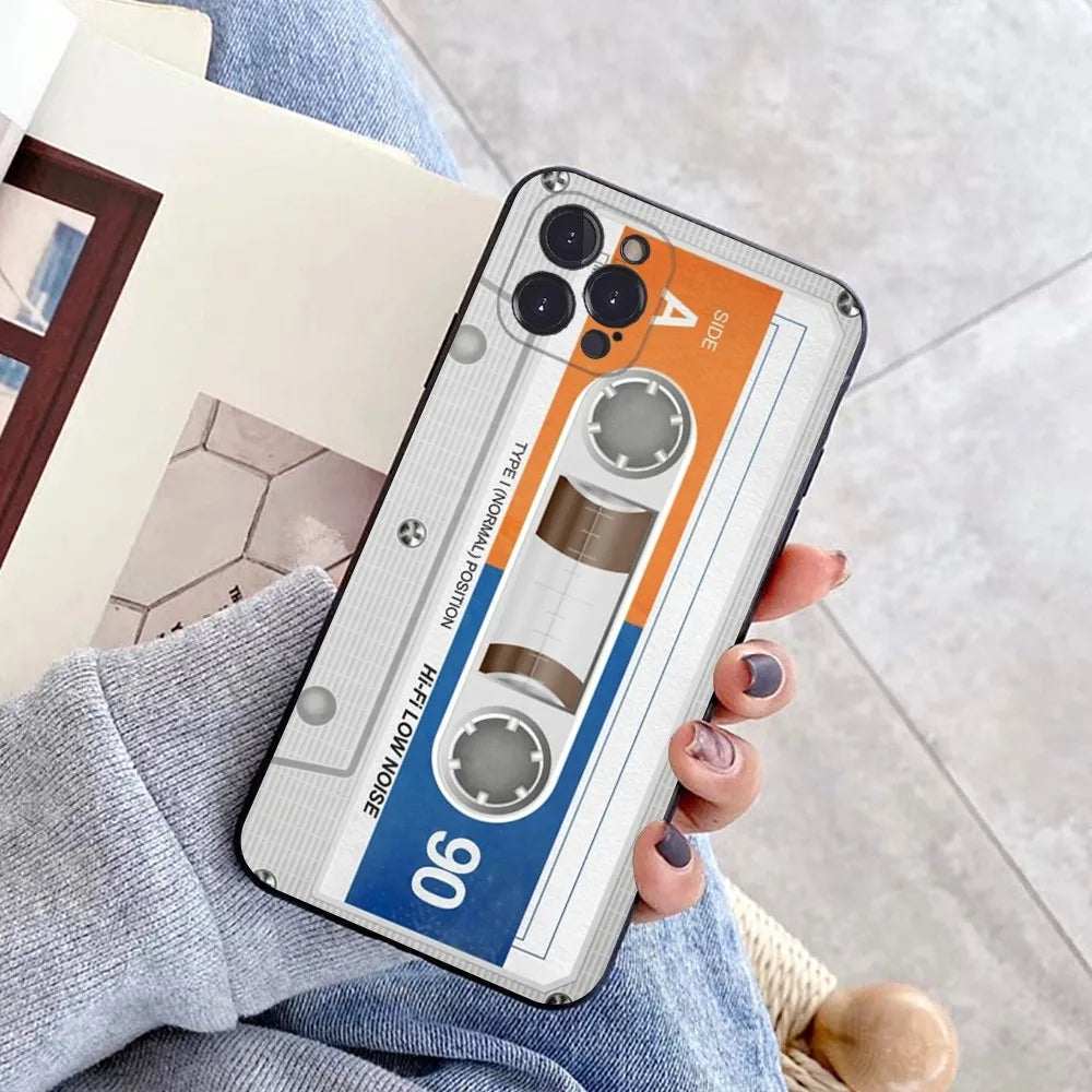 Magnetic Radio tape Cassette Phone Case for iPhone 15 8 7 6 6S Plus X SE 2020 XR XS 14 11 12 13 Mini Pro Max Mobile Case