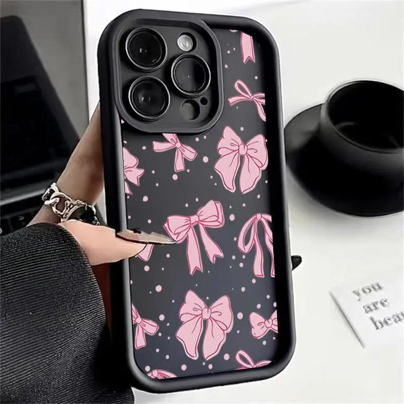 3D Pink Bowknot Phone Case For Motorola Moto G24 G54 G05 G04 G34 G75 G14 G15 E13 E40 E14 E22 E32 G9 G Play 2025 Cover Soft Cases