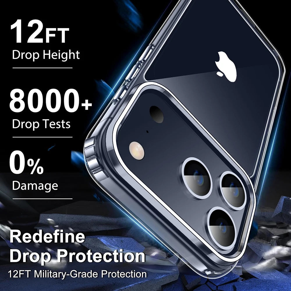 Luxury Clear Phone Case For iPhone 17 16 15 14 13 12 11 Pro Max Plus Air Shockproof Silicone Soft Back Cover Transparent Cases