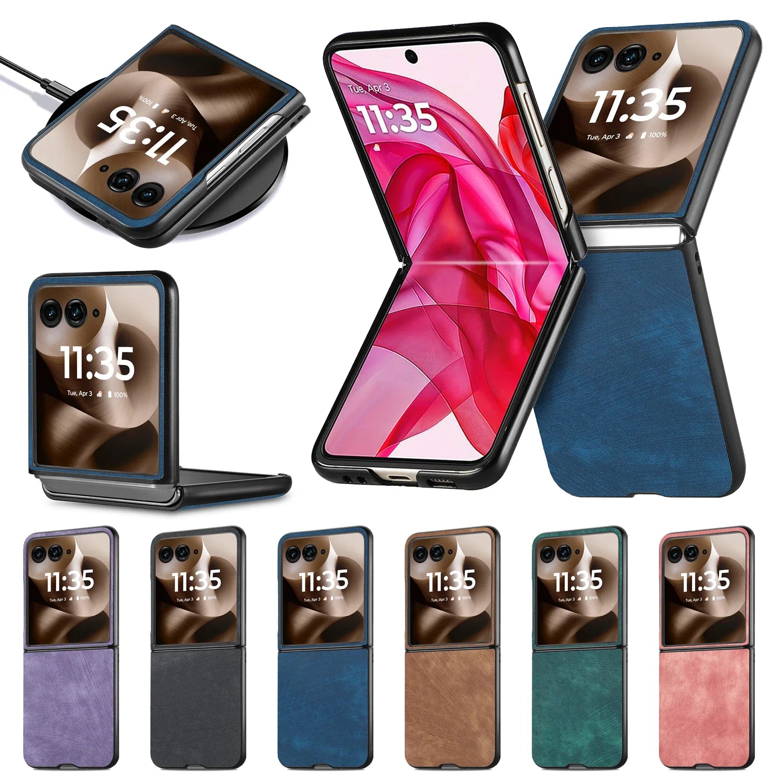 Motorola Razr 60 50 40 Ultra Retro Leather Phone Case - Shockproof Fall Prevention Cover for Moto Razr 60 50 40 Models