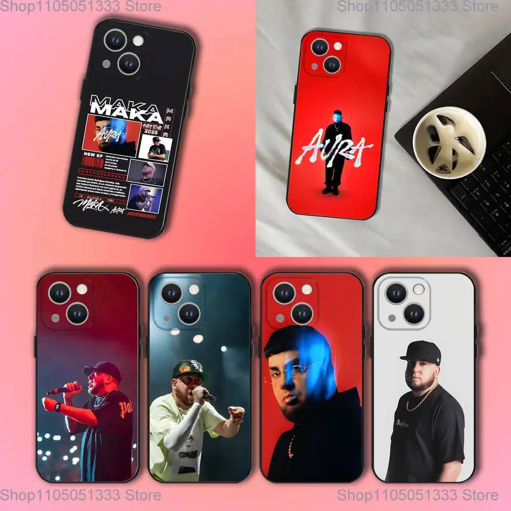 Rapper Maka Aura 2025 Tour Phone Case For iPhone 17,16,15,14,13,12,11,Pro,XS,Max,XR,Plus,E,SE4,Mini Black Soft Cover