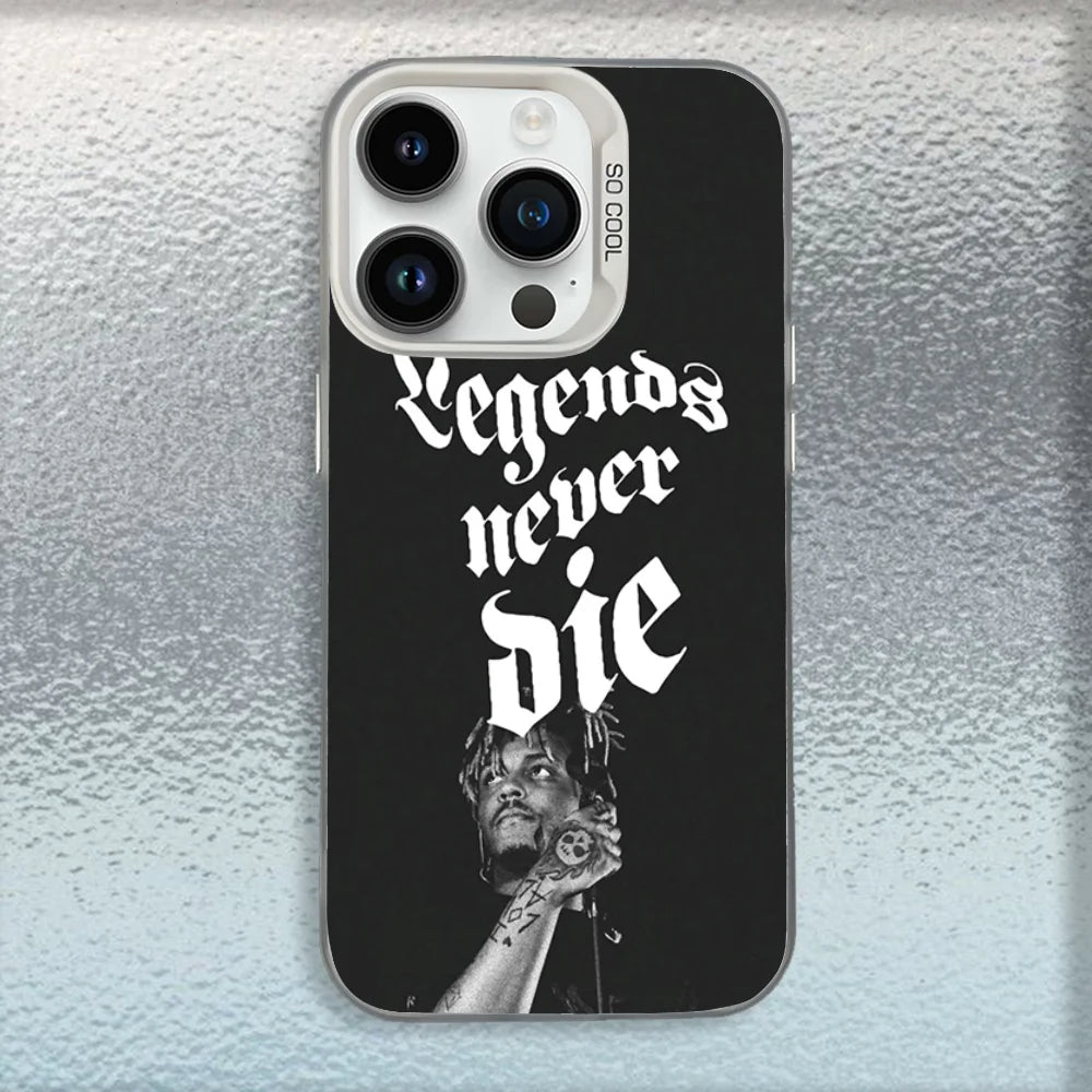 Rapper 999 J-Juice W-WRLD Phone Case For iPhone 16,15,14,13,12,11,Mini,Pro,MAX White Matte Shockproof Cover