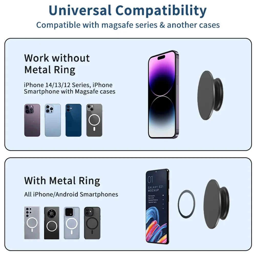 Magnetic Expanding Stand Grip Socket Finger Ring Holder for MagSafe for iPhone 15 14 Samsung Phone Stand Mount Phone Accessories