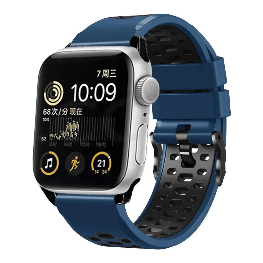 Sport Silicone Strap For Apple Watch Ultra 2 49mm Bracelet Wristband For Apple Watch Series 9 8 7 SE 6 45mm 44mm 42mm Accessory