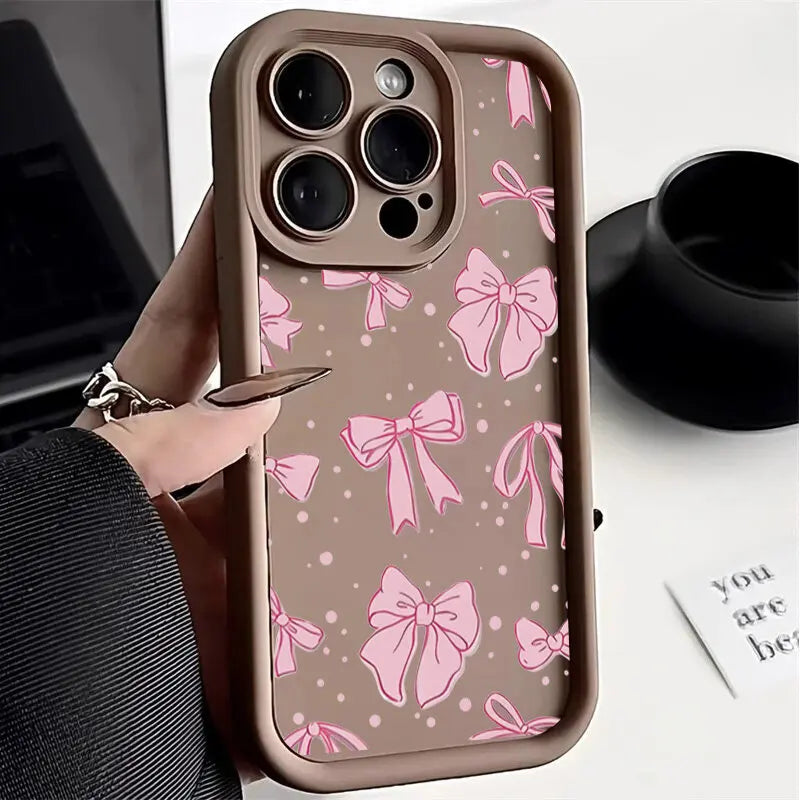 3D Pink Bowknot Phone Case For Motorola Moto G24 G54 G05 G04 G34 G75 G14 G15 E13 E40 E14 E22 E32 G9 G Play 2025 Cover Soft Cases