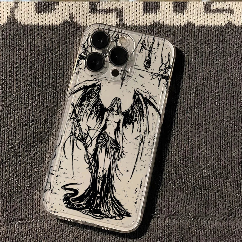 INS Style Space Angel Girl Phone Case for Samsung Galaxy S26 S25 S24 S23 S22 Ultra FE A57 A37 A17 A35 A55 A15 A16 A06 5G Cover