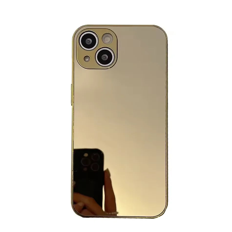 Deluxe mirrored phone case for iPhone 16 15 14 13 12 Pro Max 11