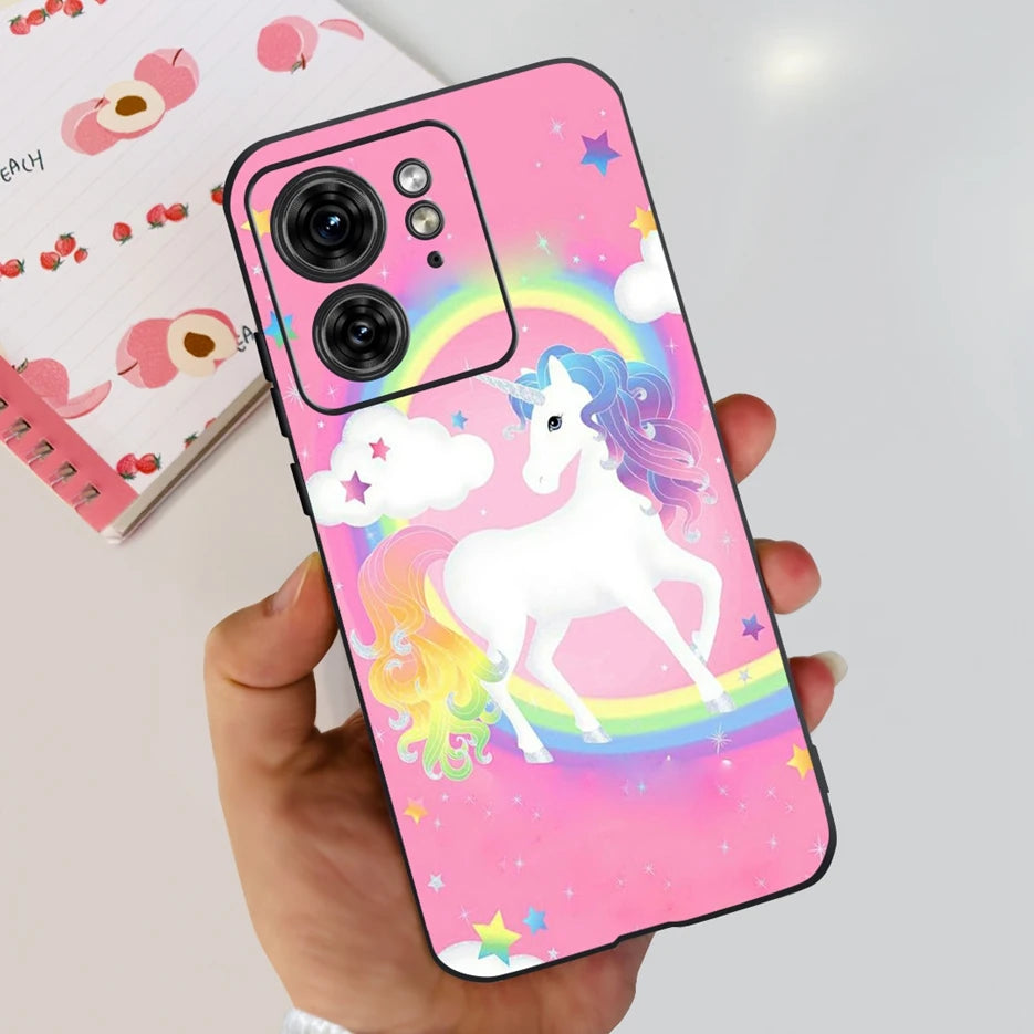 For Motorola Edge 40 Case XT2303-2 Colorful Flower Painted Back Cover 6.55'' Soft Fundas For Motorola Edge 40 Edge40 Phone Cases