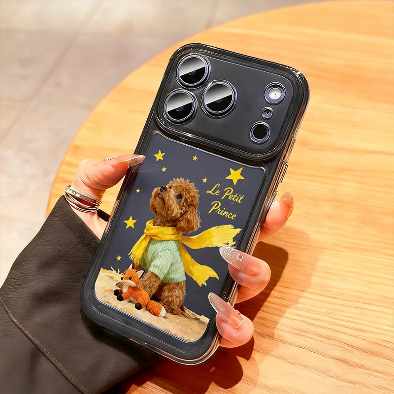 Cute Dog Cases For iPhone 17 16 15 14 13 12 11 Pro Max Clear Funda Shockproof Transparent Soft Cover For Phone 17 16 XS X Case