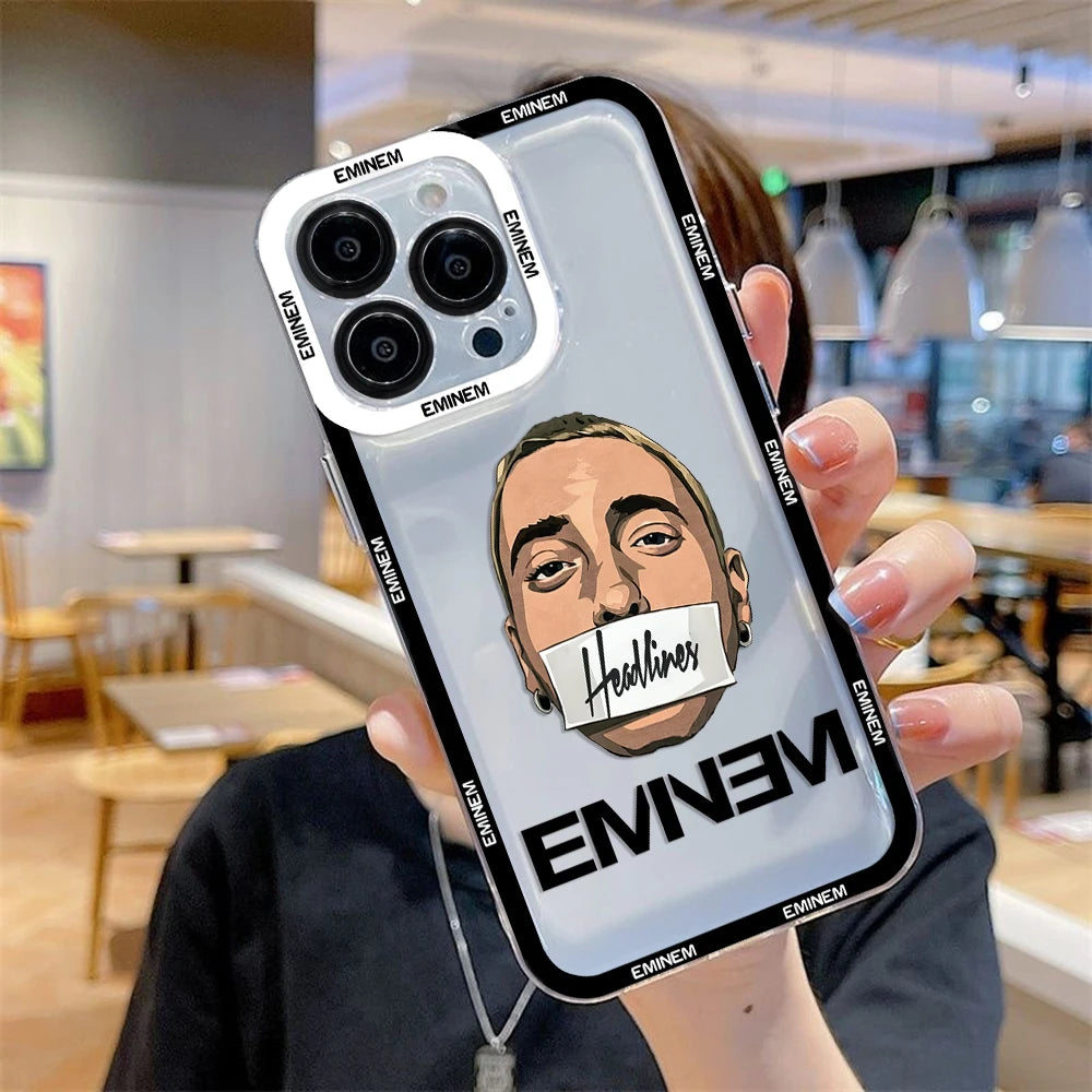 Rapper Singer Eminem Phone Case For iPhone 17 16 15 14 13 12 11 Pro Max Mini SE 7 8 Plus 17E Shockproof Non-Slip Cover Fundas