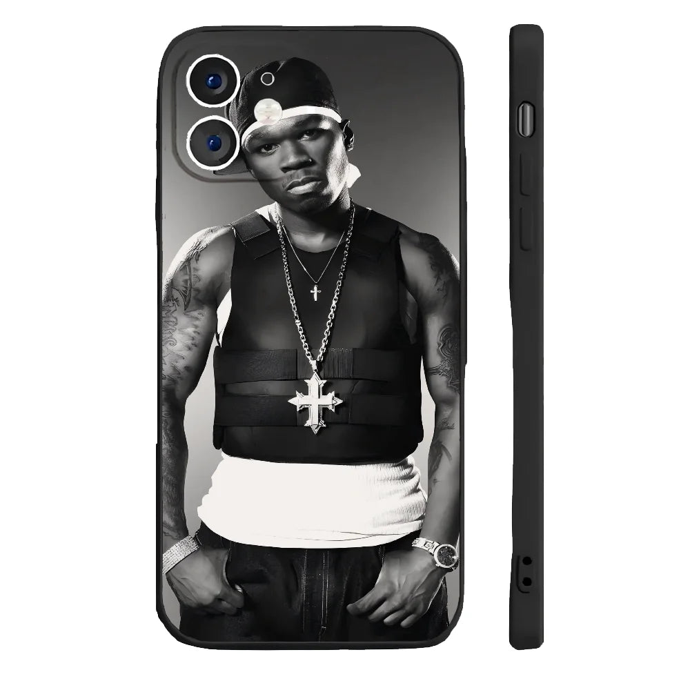 Rapper Hip Hop Street 50 Cent Phone Case Silicone Soft For IPhone 16 15 14 13 12 11 Plus Pro Max Plus
