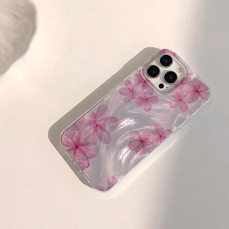 Floral Pattern Phone Case For iPhone 16 Cases iPhone 16e 15 14 13 12 11 Pro Max XS X XR 7 8 Plus SE 2022 Shockproof Bumper Cover