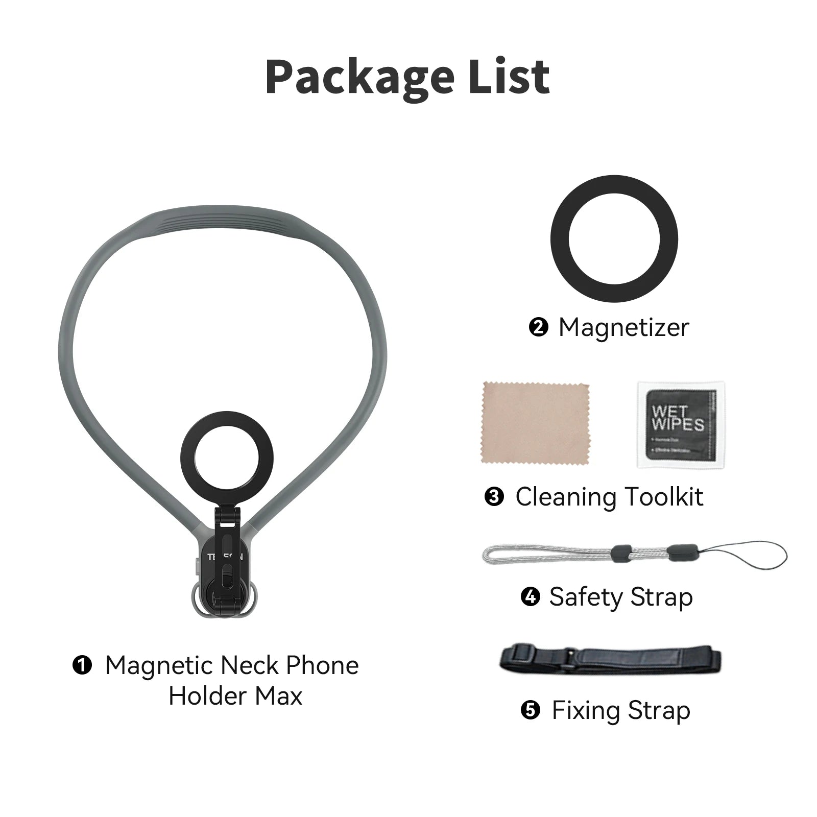TELESIN Max Magnetic Neck Mount Silicone Quick Release Hold for Iphone 15 14 13 12 11 10 HUAWEI XIAOMI SAMSUNG Phone Accessories