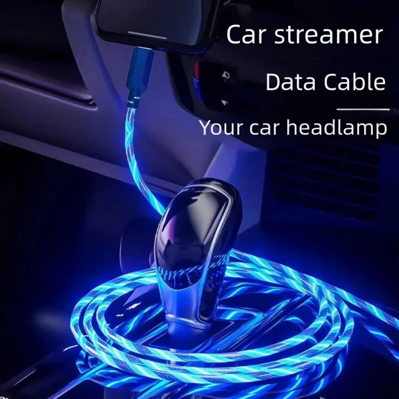 3 IN 1 Glowing LED Light Phone Charger Luminous USB Type C Cable For Xiaomi For iphone For Samsung Phone Accessories Charge Cord