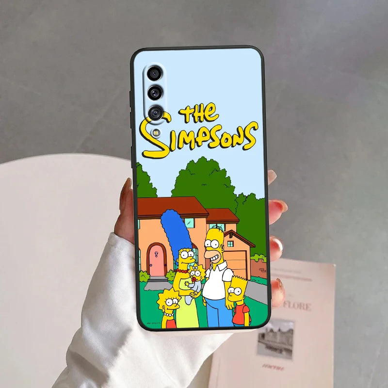 Simpsons Cartoon Fashion For Samsung A53 A52 A33 A32 A51 A71 A21S A13 A73 A50 A22 A23 A03 A72 A54 A12 5G Black Soft Phone Case