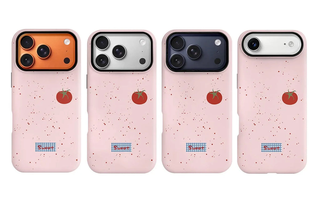 Cute Pink Polka Dot Tomato Phone Case for IPhone 17 Air 16 Pro 15 14 13 12 11 Pro Max Cover with Magsafe Cute Stand Holder Cases