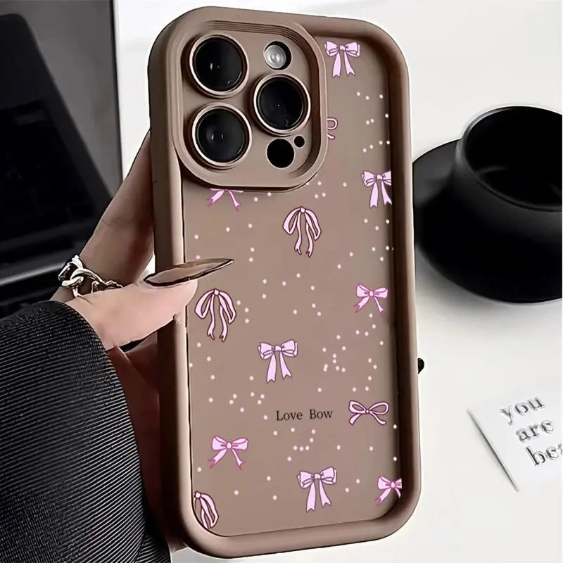 3D Pink Bowknot Phone Case For Motorola Moto G24 G54 G05 G04 G34 G75 G14 G15 E13 E40 E14 E22 E32 G9 G Play 2025 Cover Soft Cases