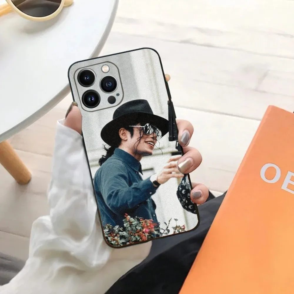 Singer Michael Jackson Phone Case For iPhone 15,14,13,12,11,Plus,Pro Max,XS,X,XR,SE,Mini,8,7 Soft Silicone Black Cover