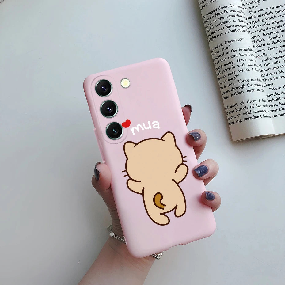 For Samsung S23 Case Cute Soft Silicone TPU Back Cover For Samsung S23 Plus + Phone Case on Samsung Galaxy S23 Ultra Coque Funda