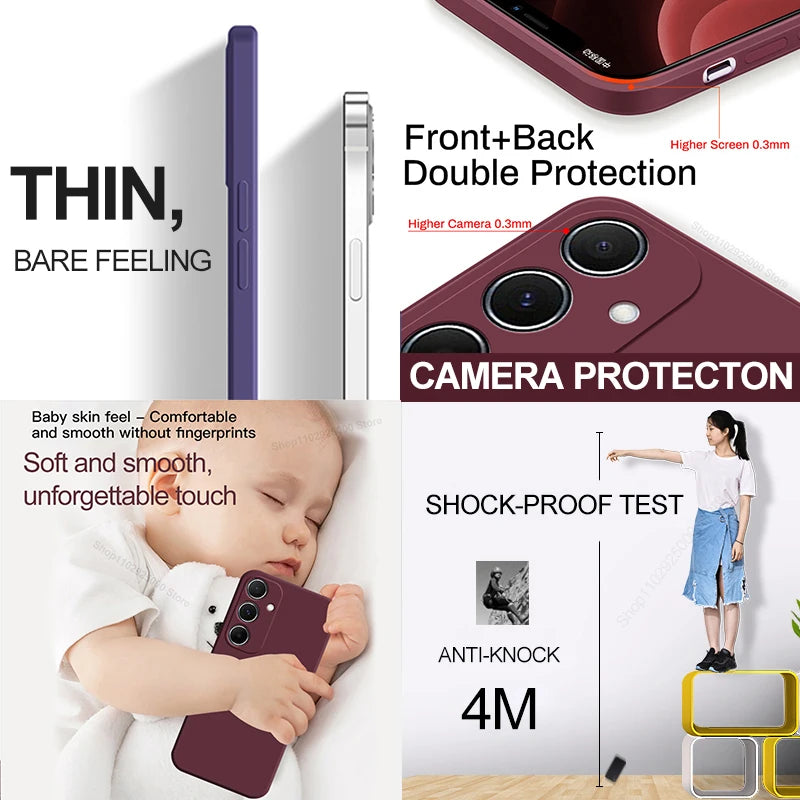 For Samsung A55 A15 A54 Case Soft Liquid Silicone Phone Cases For Samsung Galaxy A55 A15 A54 5G Shockproof Cover For Samsung A55
