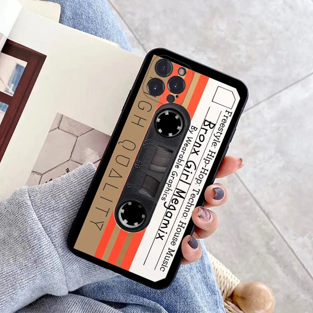 Magnetic Radio tape Cassette Phone Case for iPhone 15 8 7 6 6S Plus X SE 2020 XR XS 14 11 12 13 Mini Pro Max Mobile Case