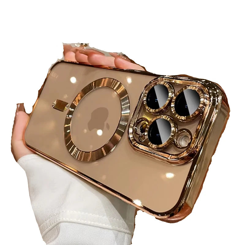 New Official Desert Gold Phone Case For iPhone 16 15 14 13 12 X 11 Pro Max Plus Clear Magsafe Magnetic Lens Protect Soft Cover