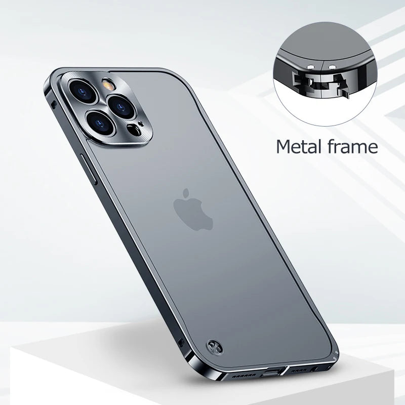 Metal Phone Cases For IPhone 17 Pro 12 13 14 Pro Max Cover Magnetic Aluminum Frame Phone Shell For Iphone 15 12 Mini 13 Pro Max