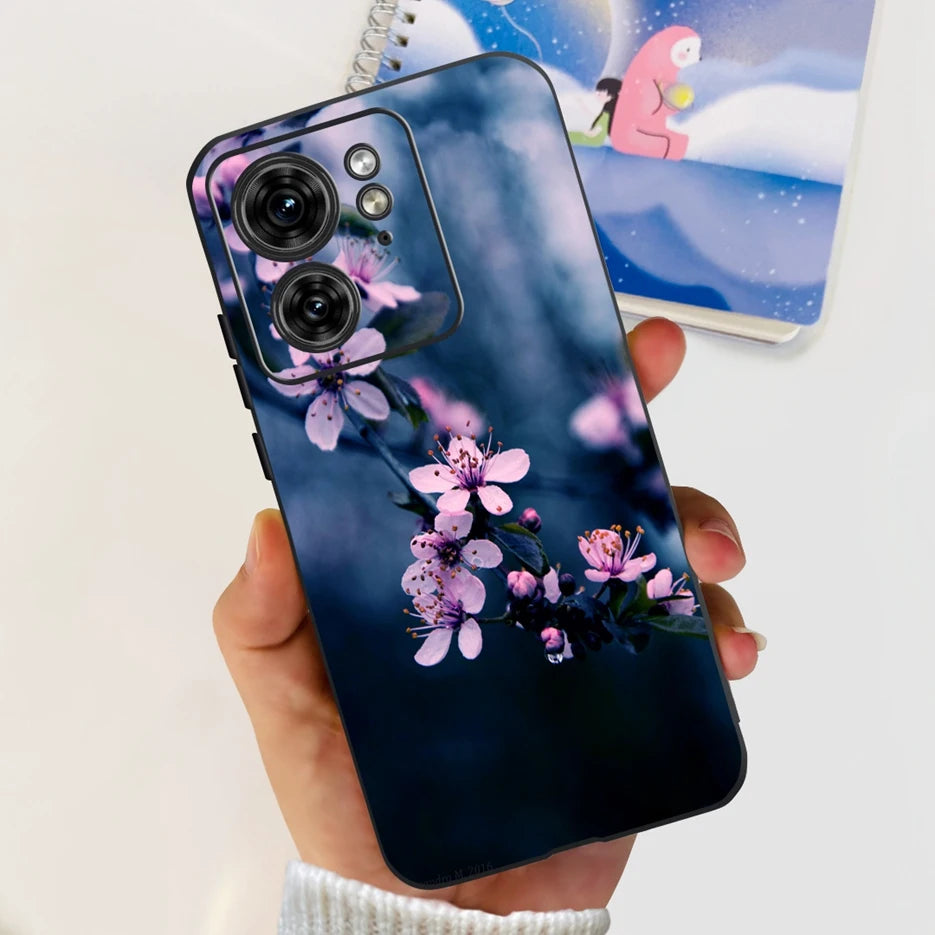 For Motorola Edge 40 Case XT2303-2 Colorful Flower Painted Back Cover 6.55'' Soft Fundas For Motorola Edge 40 Edge40 Phone Cases