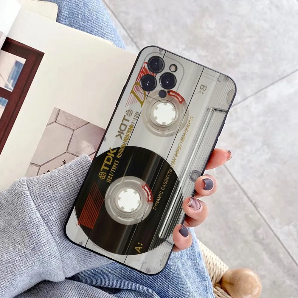 Magnetic Radio tape Cassette Phone Case for iPhone 15 8 7 6 6S Plus X SE 2020 XR XS 14 11 12 13 Mini Pro Max Mobile Case