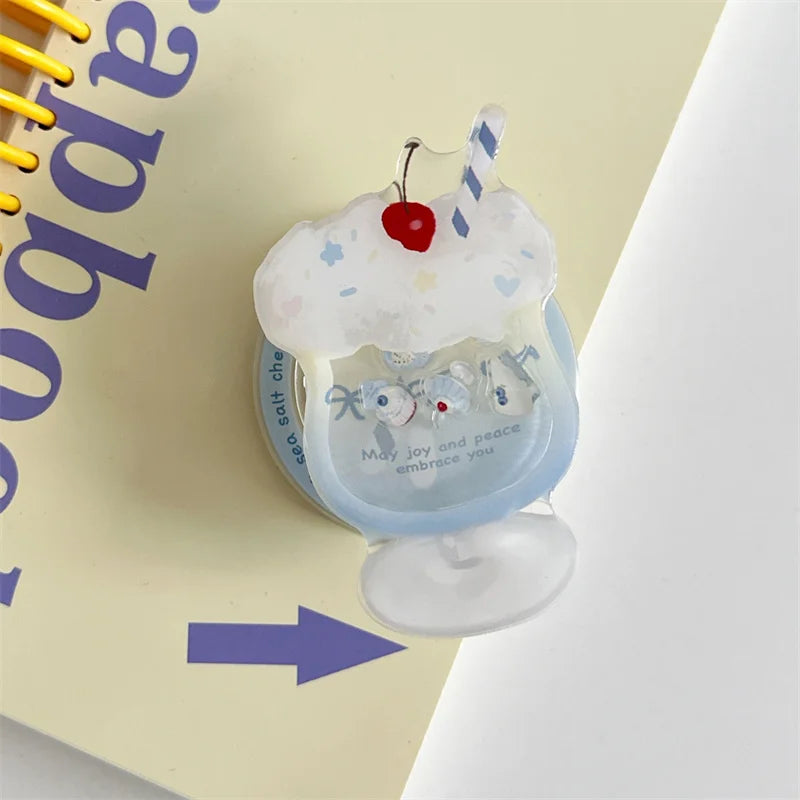 Korean Cute Cream Cake Magnetic Phone Case For iPhone 17 16 Pro 14 15 Pro Max Cover with Stand Holder Girp Shockproof Cute Cases