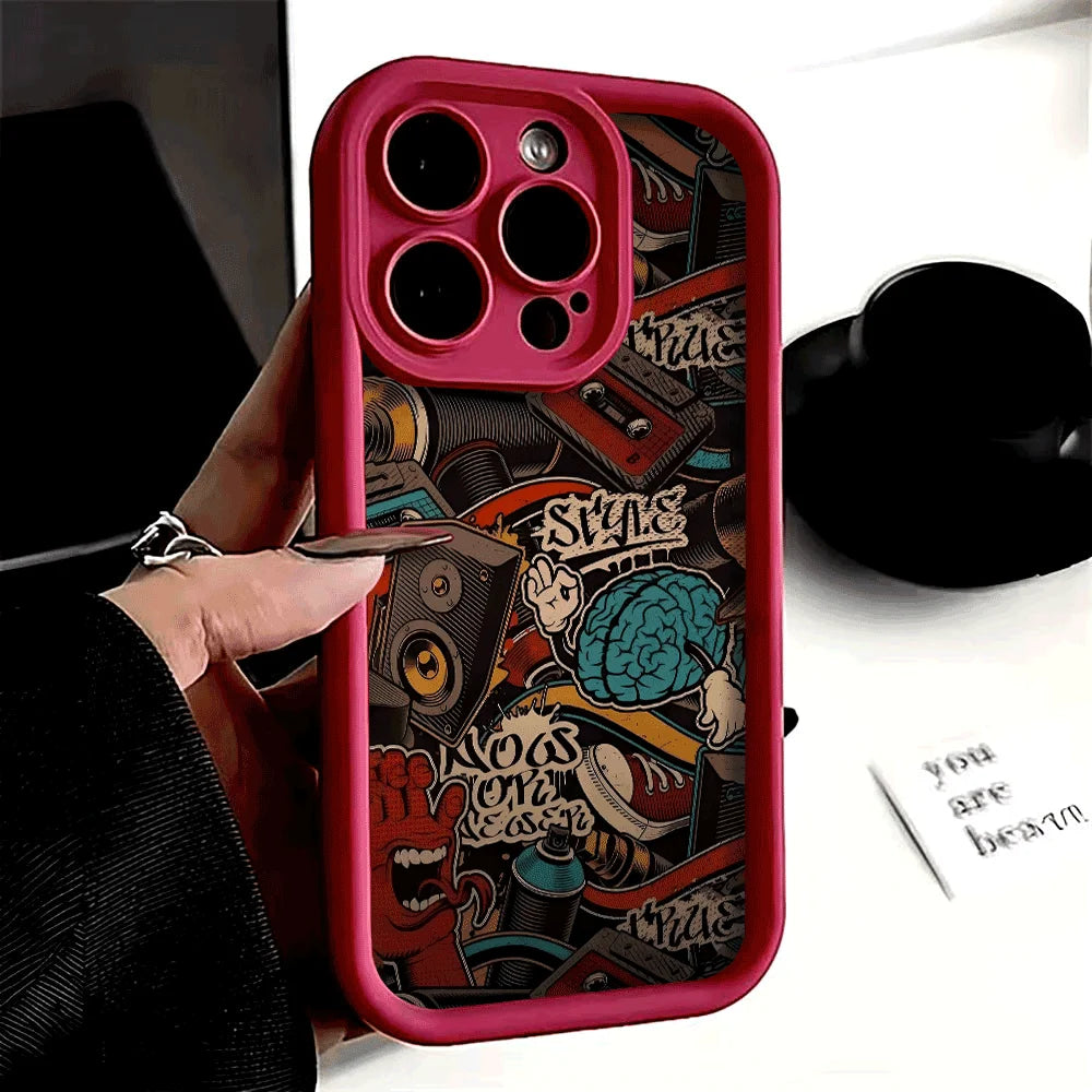 Mechanical gear pattern Phone Case For iPhone 15 16 Pro Max Cases iPhone 14 13 12 11 Pro XS Max XR X 7 8 Plus Shockproof Cover