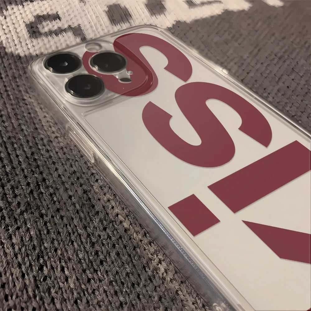 Kiss English Phone Cases For iPhone 17 16 15 14 Plus 13 12 11 Pro Max Plus 17 Air Transparent Silicone Cover Coque