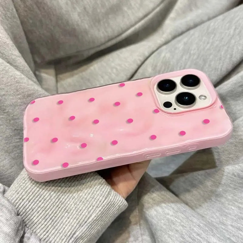 Black Polka Dots Phone Case For IPhone 17 Pro Max 17Air 11 13 12 14 15 16 Plus Simple Cute Shockproof Soft Cover Funda Case