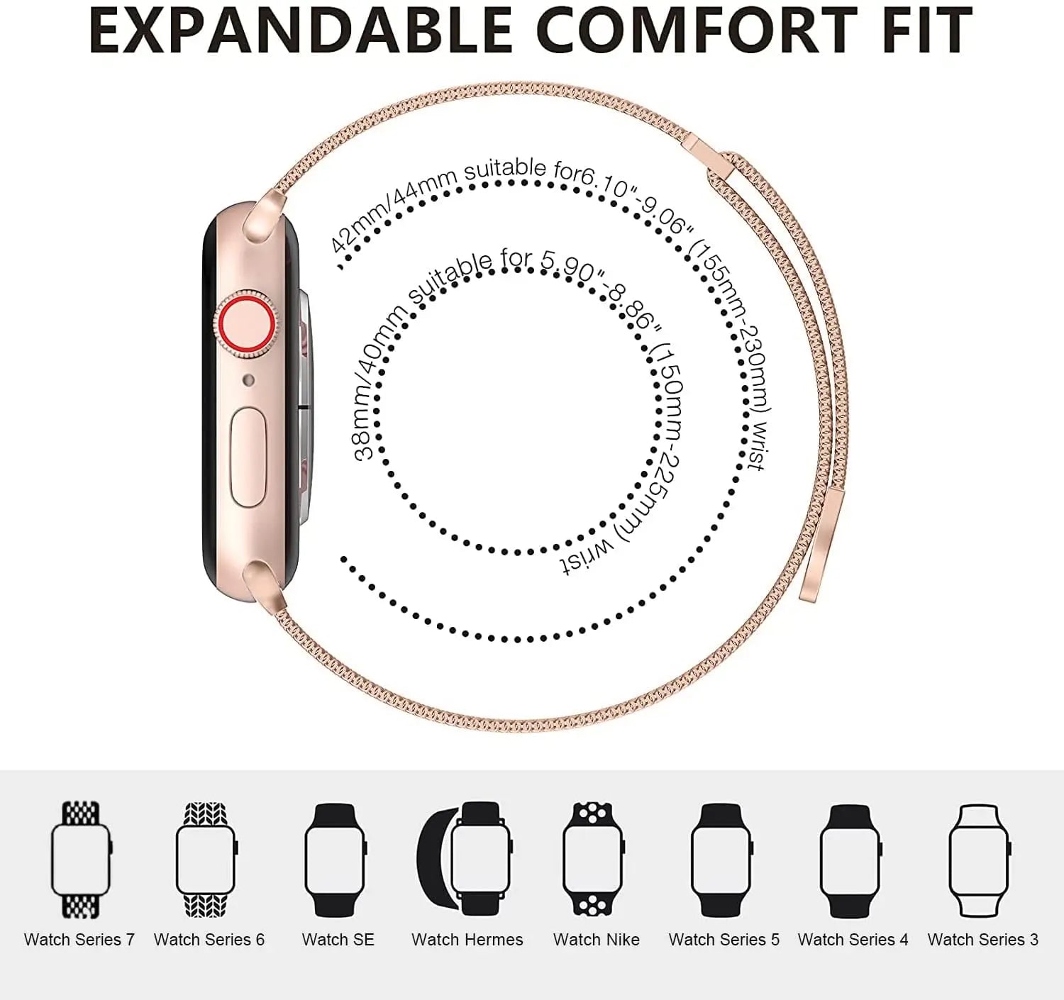 Women Slim Strap for Apple Watch 38mm 40mm 41mm Stainless Steel Metal Bracelet Magnetic Milanese Loop for Apple watch 34567se