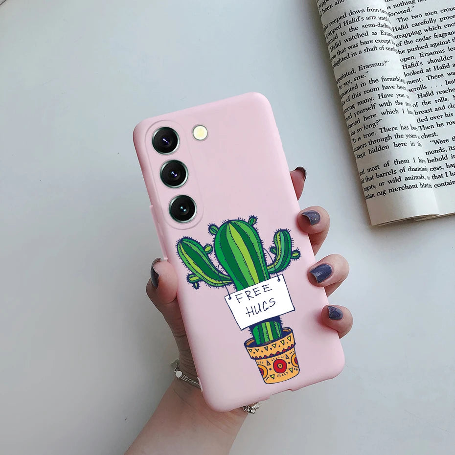 For Samsung S23 Case Cute Soft Silicone TPU Back Cover For Samsung S23 Plus + Phone Case on Samsung Galaxy S23 Ultra Coque Funda