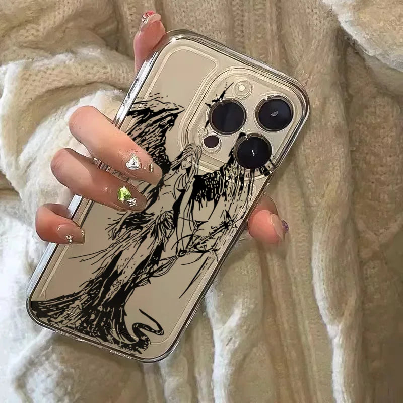 INS Style Space Angel Girl Phone Case for Samsung Galaxy S26 S25 S24 S23 S22 Ultra FE A57 A37 A17 A35 A55 A15 A16 A06 5G Cover