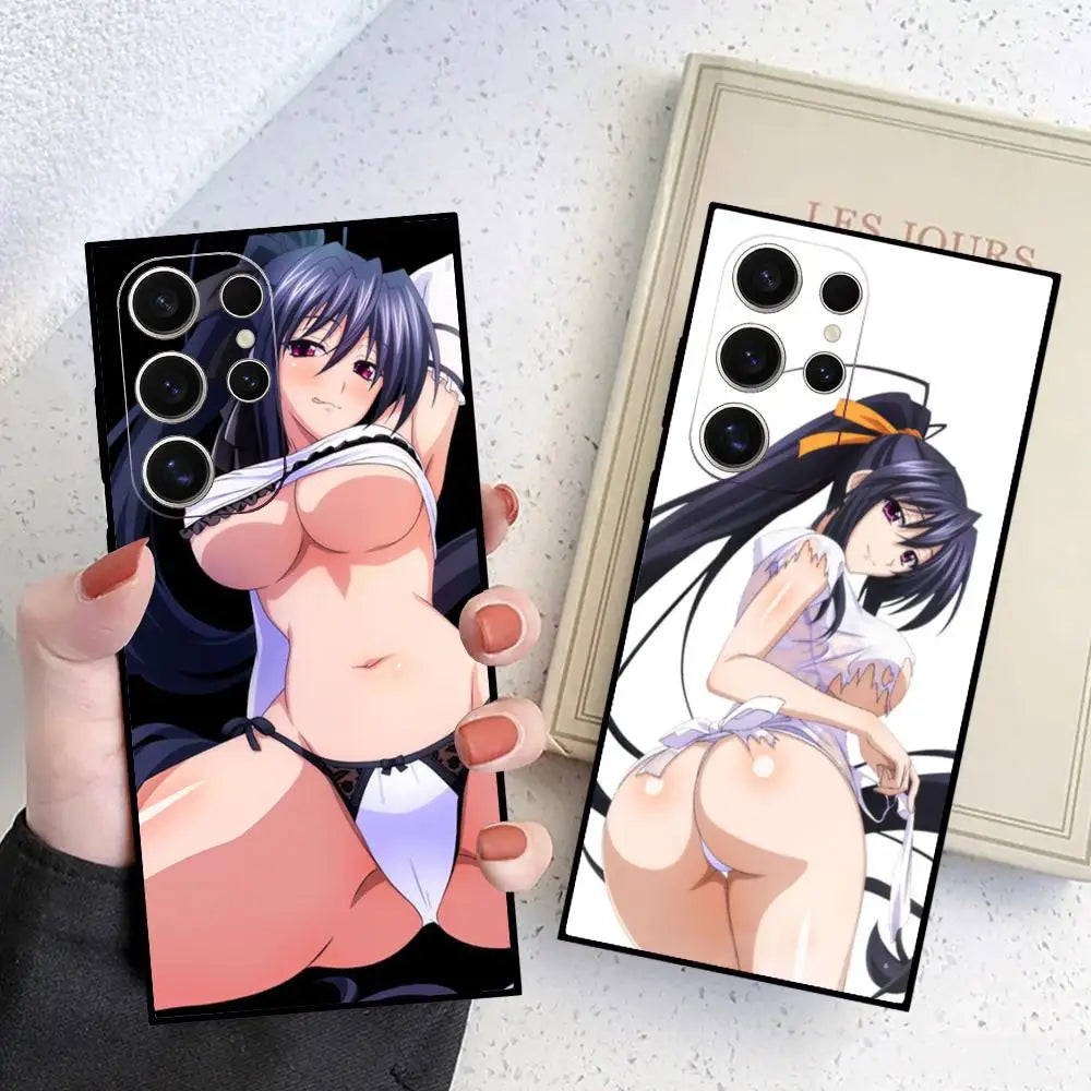 Hentai cute girls Phone Case For Samsung Galaxy S24 S23 S22 S21 S20 Ultra FE Plus M55 M54 Black Case Cover