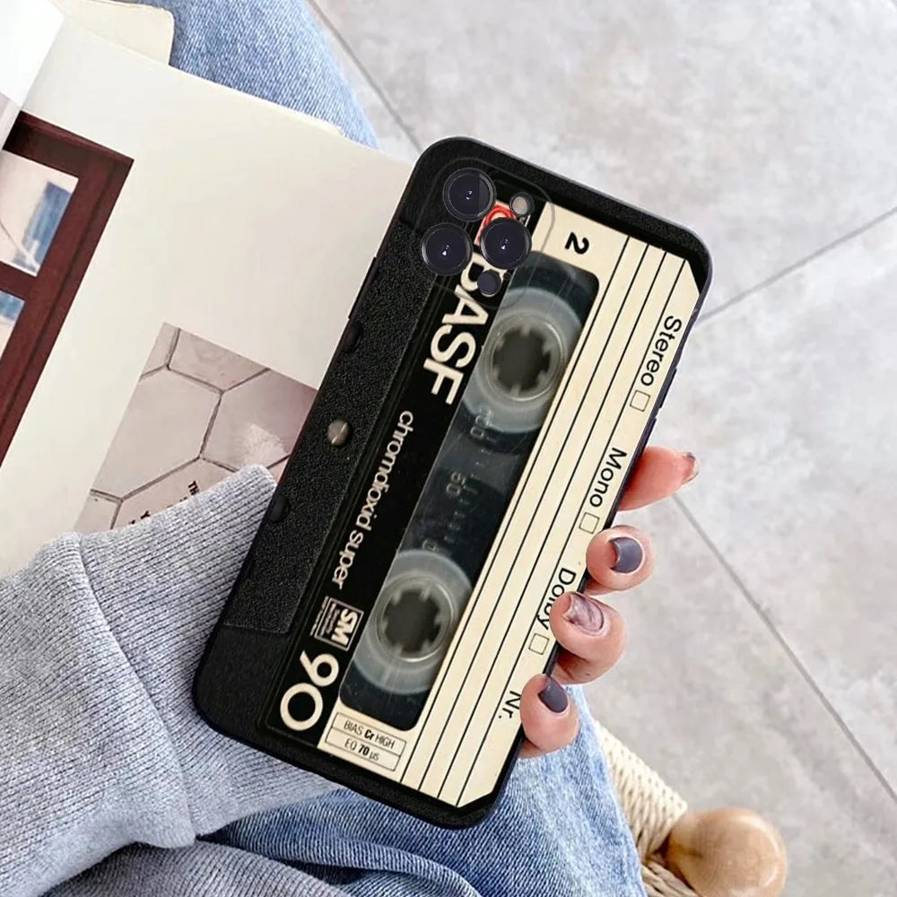 Magnetic Radio tape Cassette Phone Case for iPhone 15 8 7 6 6S Plus X SE 2020 XR XS 14 11 12 13 Mini Pro Max Mobile Case