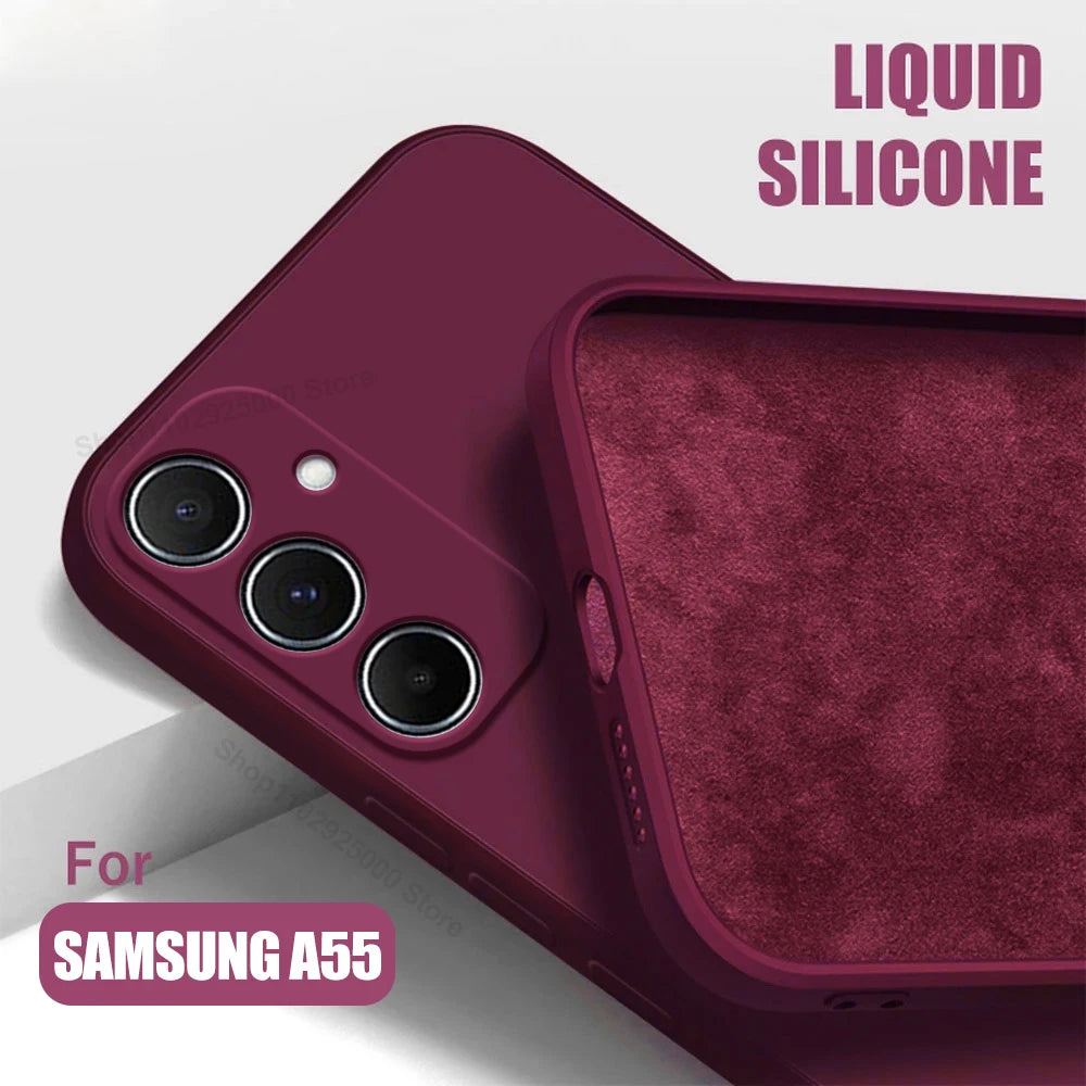 For Samsung A55 A15 A54 Case Soft Liquid Silicone Phone Cases For Samsung Galaxy A55 A15 A54 5G Shockproof Cover For Samsung A55