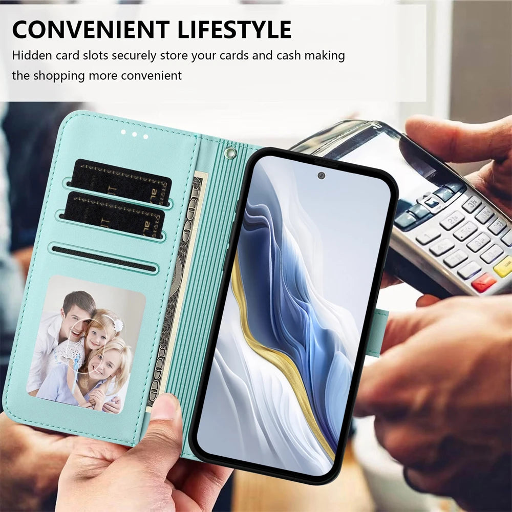 Fashion Wallet Card Slot Kickstand Phone Case on for Funda Coque Fairphone 6 5 Cases 3D Cute Cat Flip Cove