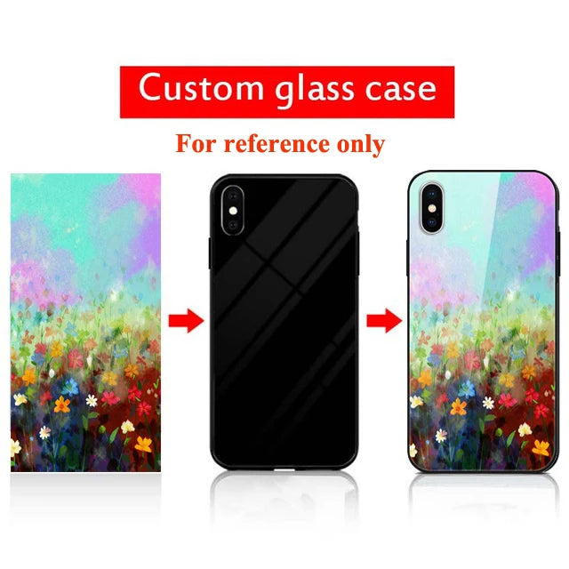 Custom Phone Cases For iPhone 16 16e 14 Pro Max 13 Mini 15 Plus Glass Silicone Cover Customized DIY Photo Personalized Pictures