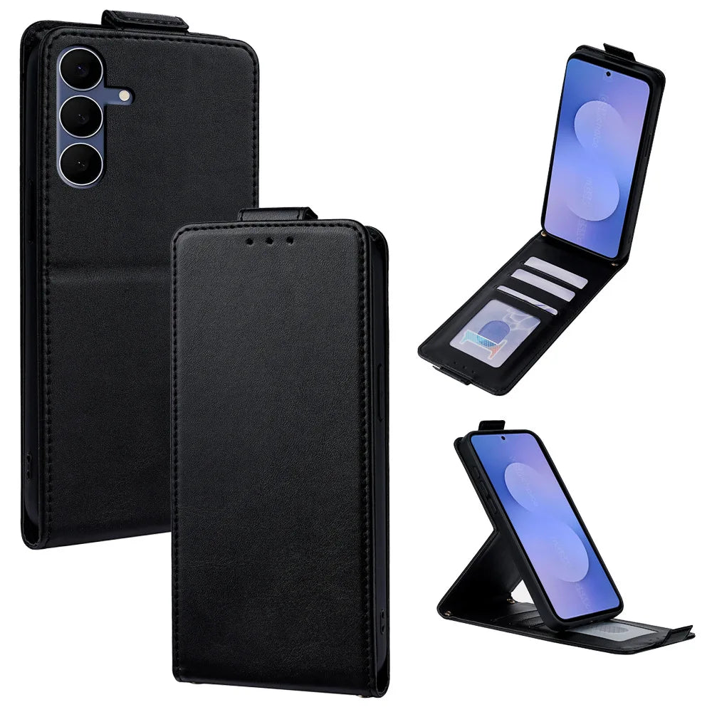 Flip Case For Motorola Moto G86 G66J G56 G85 G75 G55 G45 G84 G54 G34 G24 G73 G53 G23 Classic Vertical Open UP Down 3 Cards Cover