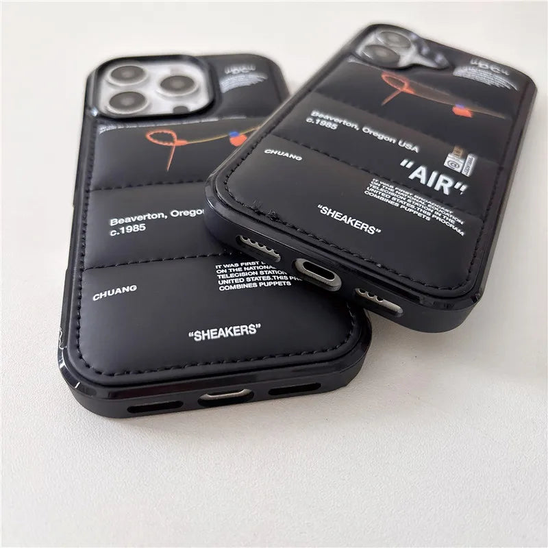 New Sports shoes down jacket phone Cases for iphone 11 12 13 14 15 16 17 Pro Max Plus Air Luxury Sneakers Buffer Cover Case