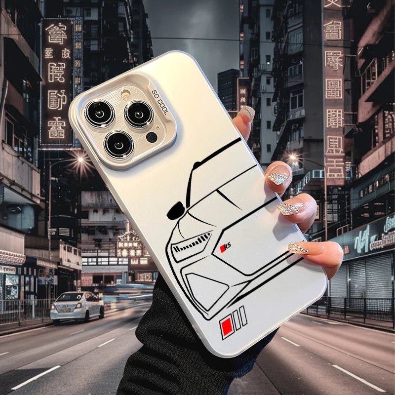 Sport Car Phone Case for iPhone 17 AIR 16 15 14 13 Pro 12 11 Pro Xs X XR Max Laser Hard PC+TPU Cases Back Cover-S663P1