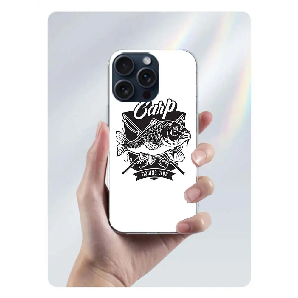 Carp Fishing Capa Phone Case For Iphone 17 Air 16 Pro Max 15 12 Pro 14 Plus 17E 16E 11 13 Mini Cover Cases Fundas Cell Clear TPU
