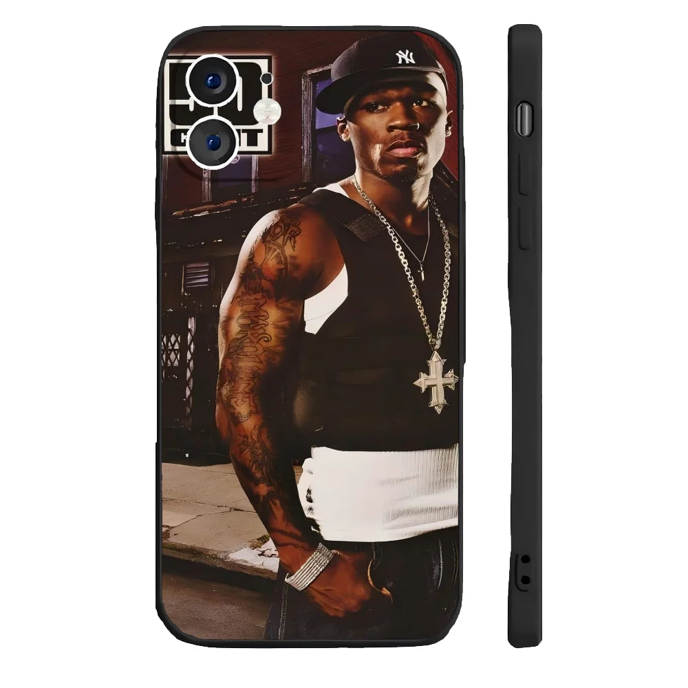 Rapper Hip Hop Street 50 Cent Phone Case Silicone Soft For IPhone 16 15 14 13 12 11 Plus Pro Max Plus